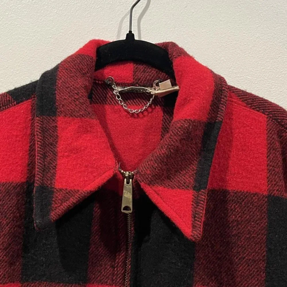 VINTAGE L.L BEAN PLAID RED FIELD JACKET - Picture 2 of 14